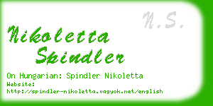 nikoletta spindler business card